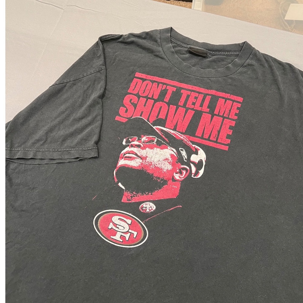Reebok San Francisco 49ers Mike Singletary Dont Tell Me Show Me Shirt Black 2XL
